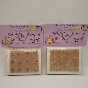 2  Pkg of Metal Christmas Push Pins  Bulletin Boards or Crafts Santa/ Candy Cane